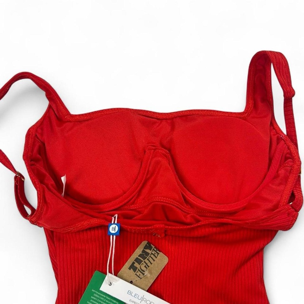 New with tags Bleu by Rob Beattie Red Ribbed Underwire One Piece - Picture 5 of 5